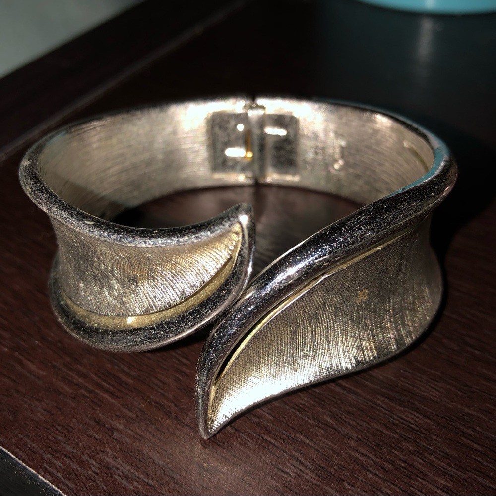 Antique silver adjustable cuff bracelet